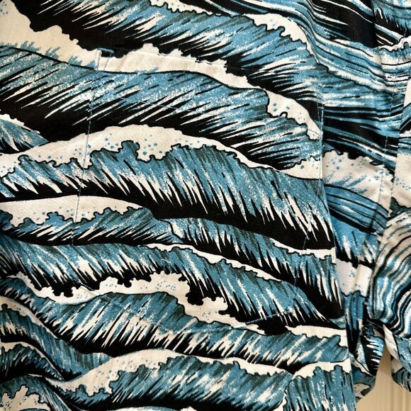 New Cooke Street Shirt Men's Size XL Ocean Waves Hawaiian Islands Button Down - Picture 10 of 13